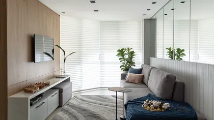 Living moderno con detalles nórdicos y mucha luz — proyecto Apto CF, por Camila Bigolin Arquitetura e Interiores