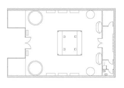 plano arquitectónico de espacio interior — proyecto Local comercial, por CZ.Interiores, en Palermo Soho