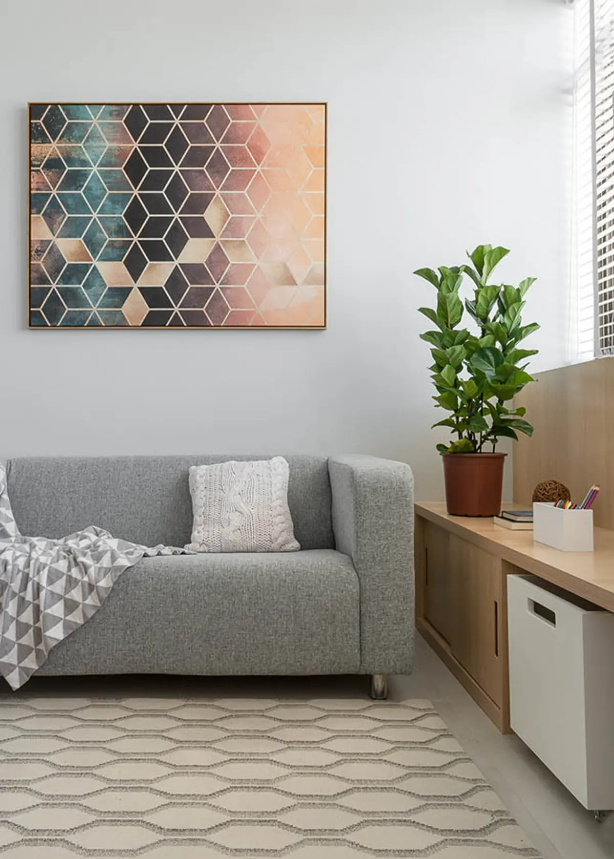 Sala Estilo Minimalista com cor predominante Bege do Projeto Consultório Ipanema por Amanda Miranda