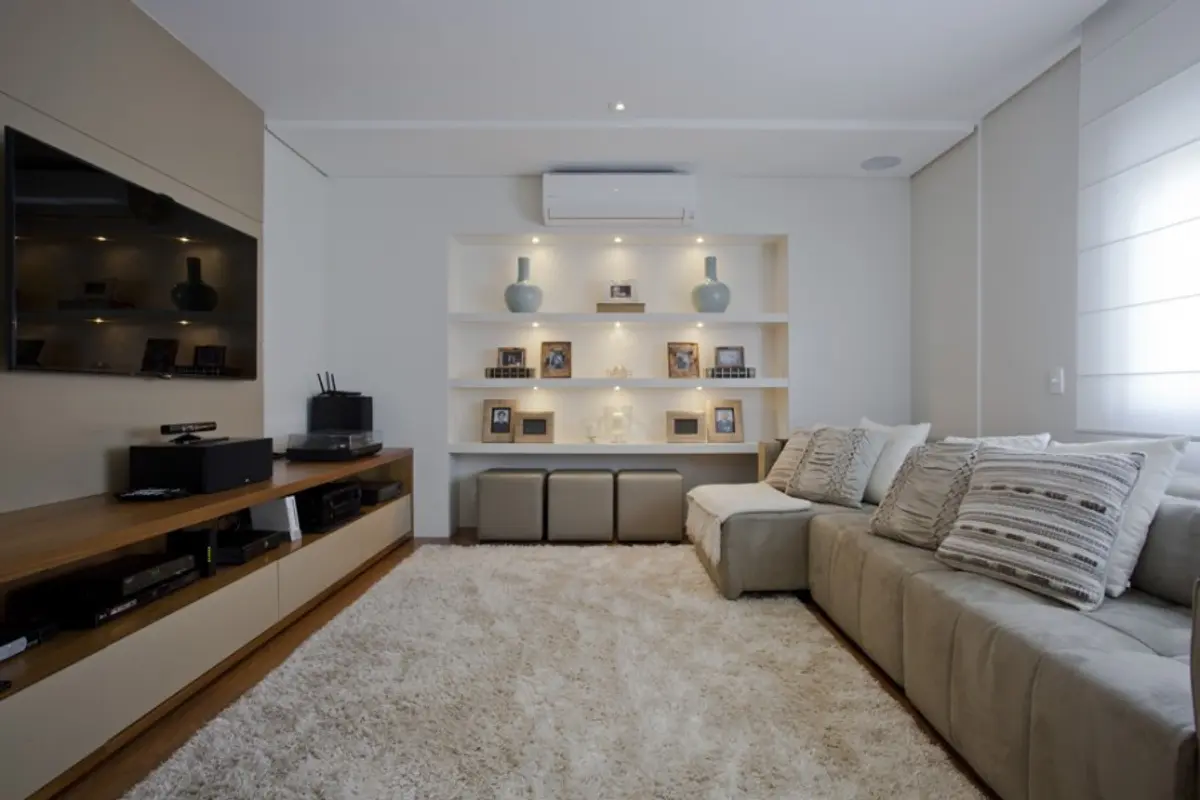 Sala de Jogos com cor predominante Cinza do Projeto Chácara Klabin por Carolina Ferreira Arquitetura 